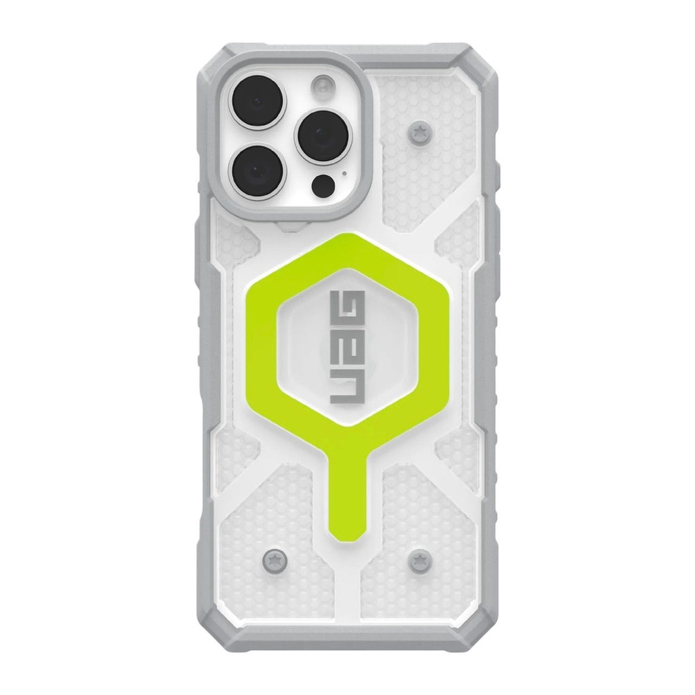 Защитный композитный чехол с поддержкой MagSafe UAG Pathfinder Clear для iPhone 16 Pro Max (Неоново-желтый #1