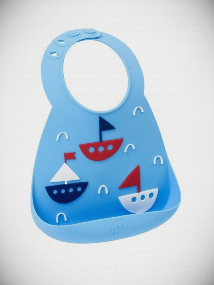 Нагрудник Make my day Baby Bib Yacht голубой #1