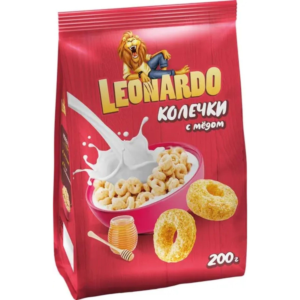 LEONARDO Завтрак готовый, овсяные колечки с медом, 200 гр. #1