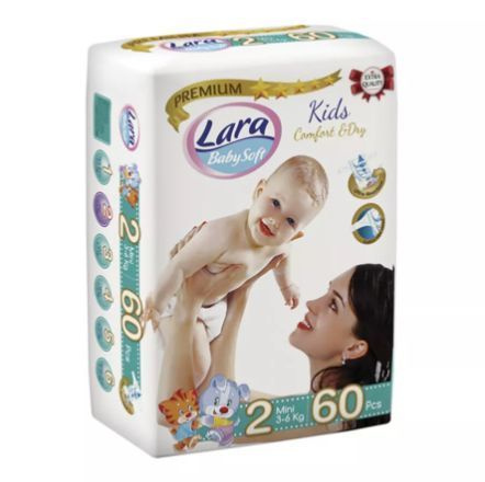 Подгузники LARA BABY 60 шт. 2-5 кг. MINI 2 #1