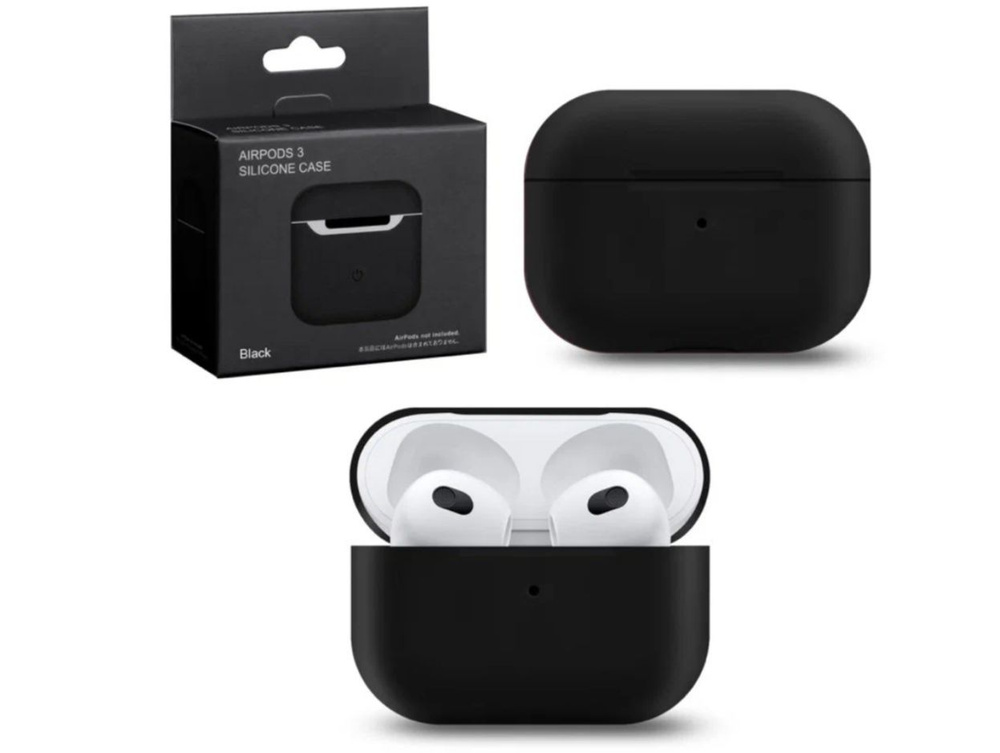 Чехол для наушников AirPods 3 Силиконовый чехол "Black" NEO #1