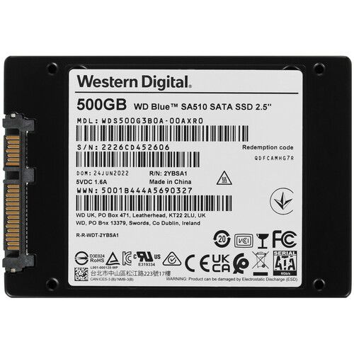 Western Digital 500 ГБ Внутренний SSD-диск 500 ГБ, 560 Мбайт/сек, 200 ТБ ([WDS500G3B0A])  #1