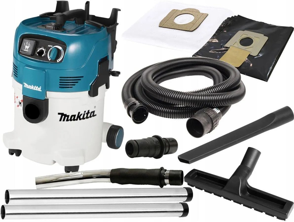 Профессиональный пылесос Makita VC3012L, 1200 Вт, серебристый/синий  #1