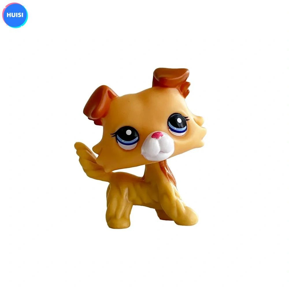 Littlest Pet Shop #2452 LPS игрушки ,У желтого щенка пара оранжевых ушей, симпатичный колли ,подарок #1