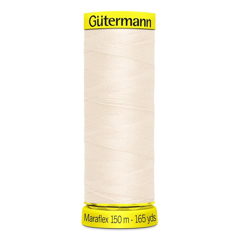 Нить для шитья Guetermann Maraflex 120/150 м для эластичных, трикотажных материалов, 100%, молочно-бежевый, #1