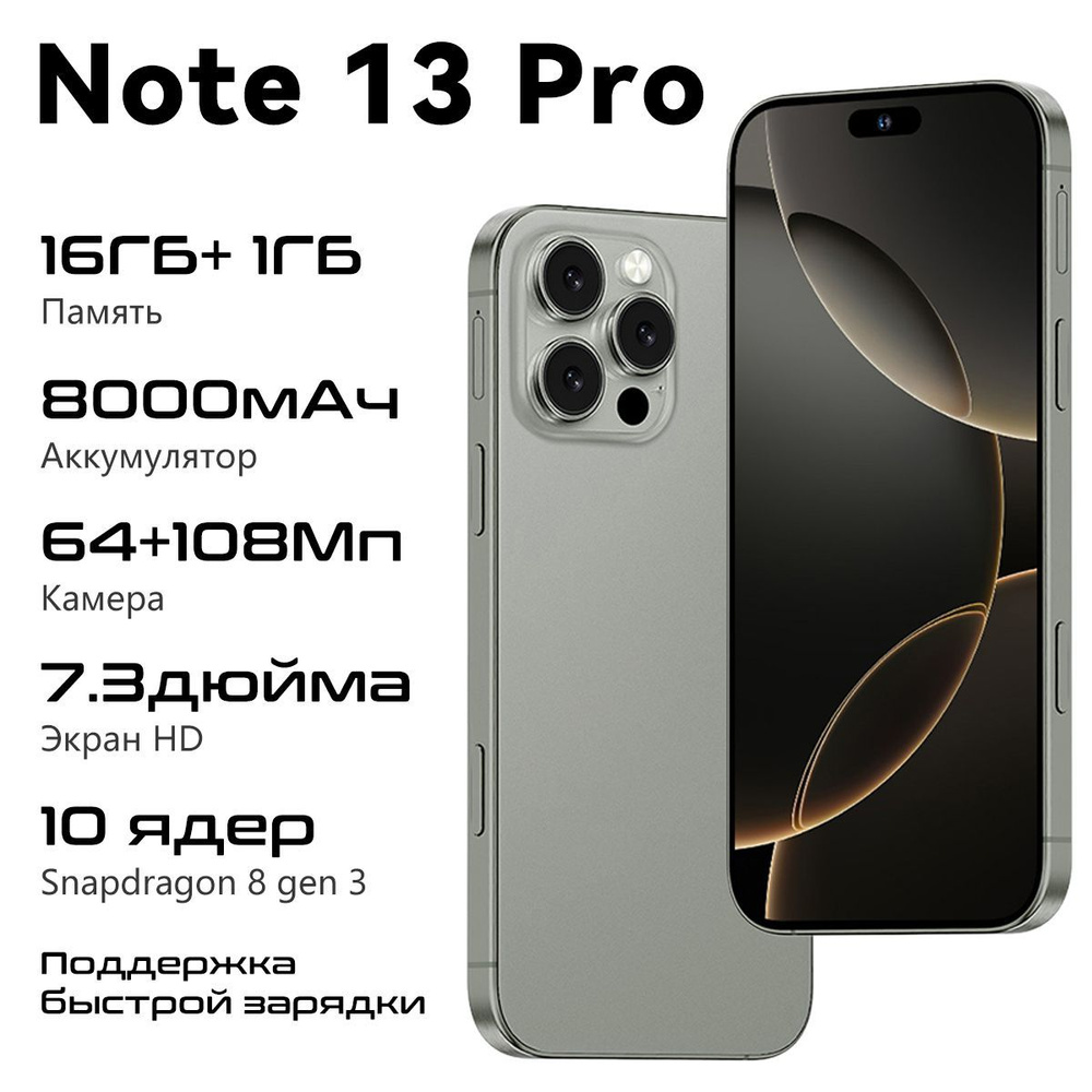 Смартфон Note 13 Pro Ростест (EAC) 16/1 ТБ, серый #1