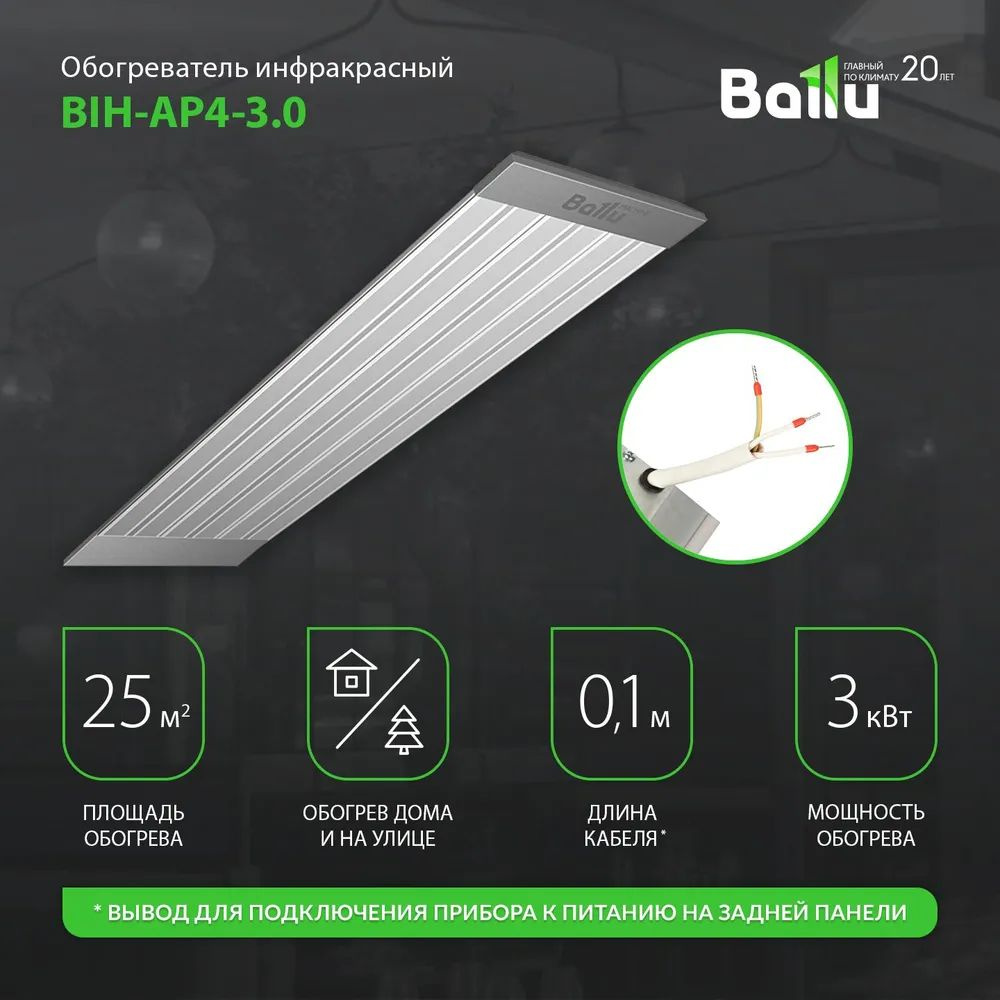 Обогреватель инфракрасный Ballu BIH-AP4-3.0 #1