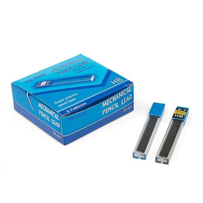 Грифели для механических карандашей НВ, 0.7 мм, 24 упаковки в коробке