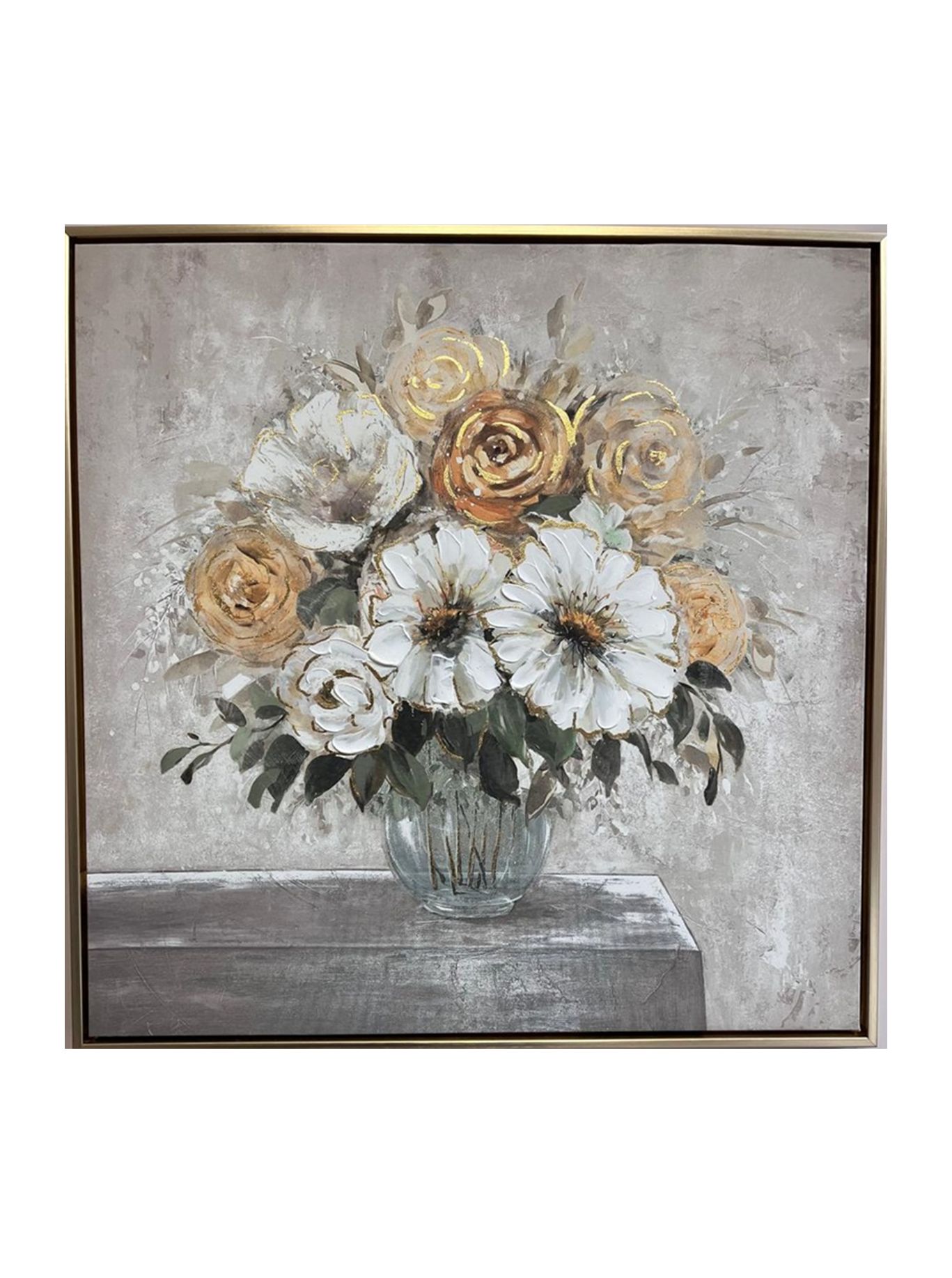 Картинанахолстеврамке60*60см.Цветыввазечастичноручнаяработа