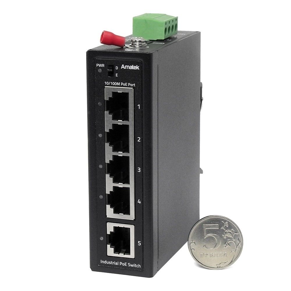 AN-SX5P4-промышленный5-портовыйкоммутаторсPoEдо120Вт