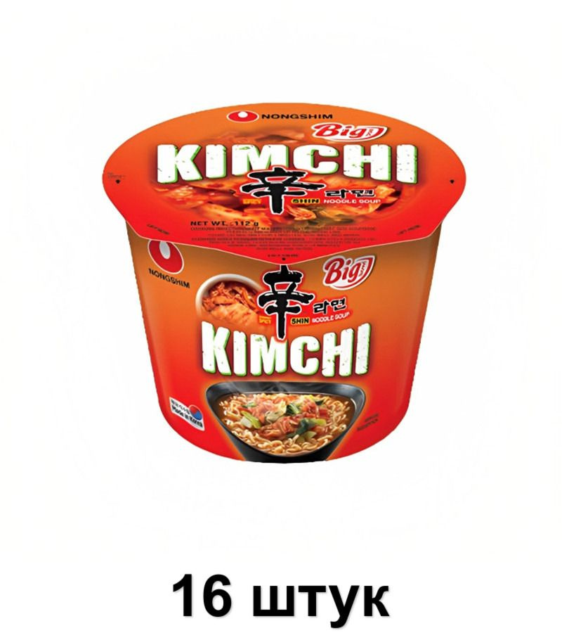 Nongshim Лапша С кимчи, 112 г, 16 шт #1