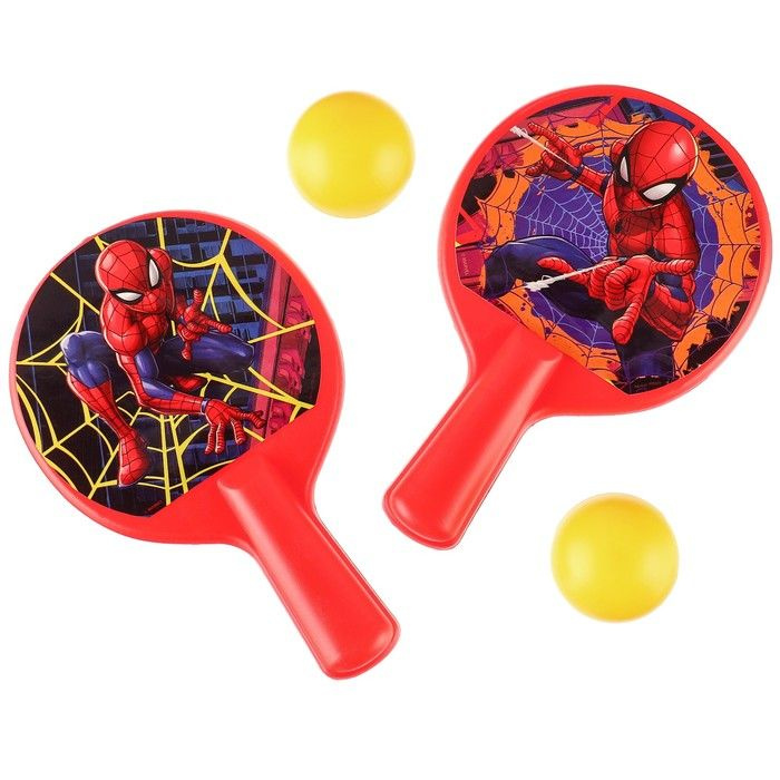 Набор игровой, ракетки 8 12 см и два мячика, Человек-паук #1