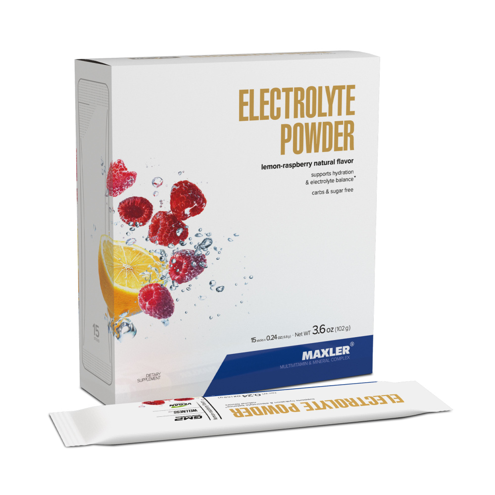 Электролиты порционные Maxler Electrolyte Powder (15х6,8г) Лимон - Малина  #1