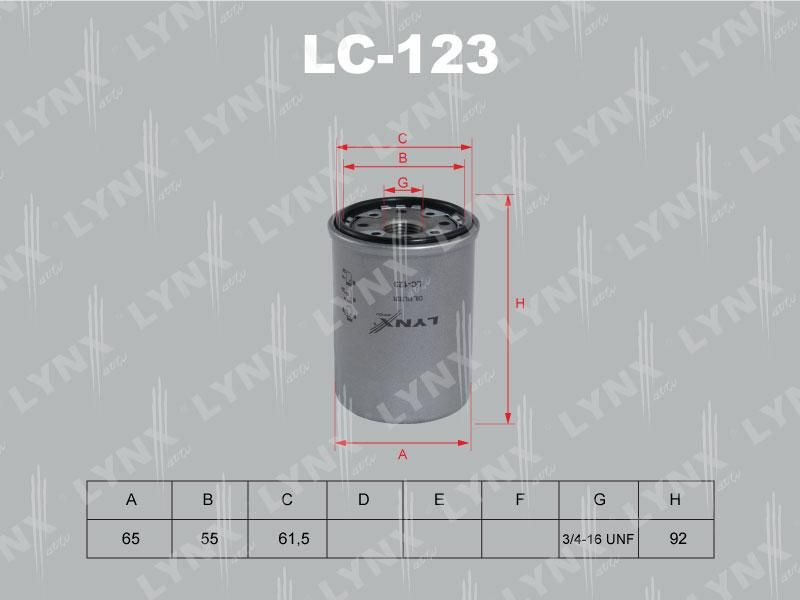 LYNXauto Фильтр масляный арт. LC-123 #1