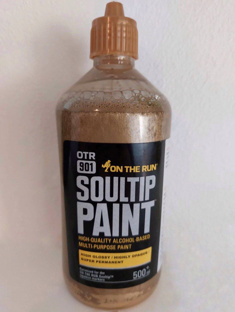 Заправка OTR 901-500 Soultip Paint для маркеров и сквизеров, цвет хром золото / chrome gold, 500 мл  #1