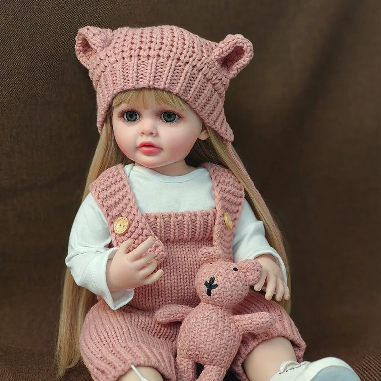 Кукла Реборн девочка Марика светлые волосы (силиконовая) 55см/ Кукла младенец Reborn  #1