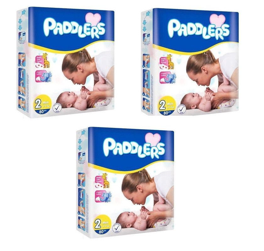 Paddlers Подгузники детские Jumbo pack, №2 Mini, 80 шт/уп, 3 уп #1