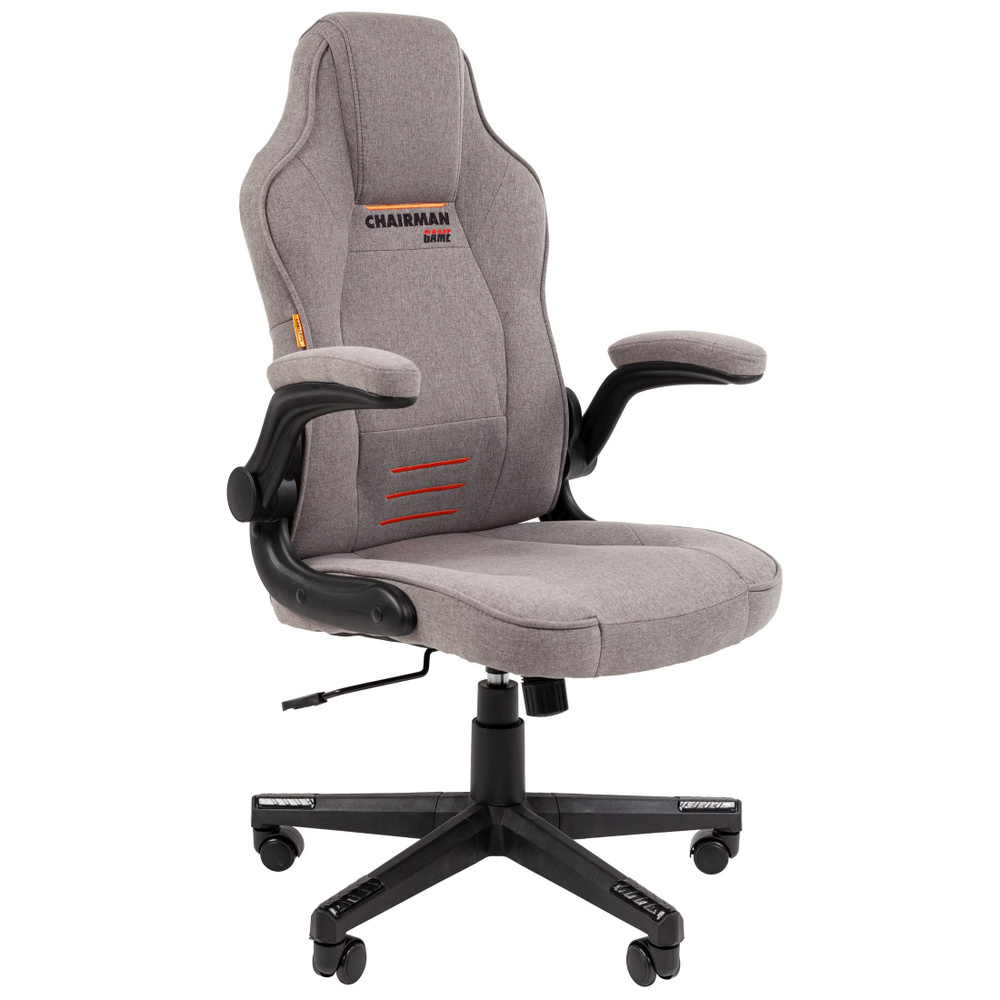 Кресло компьютерное CHAIRMAN CH51, игровое кресло ткань, серый  #1
