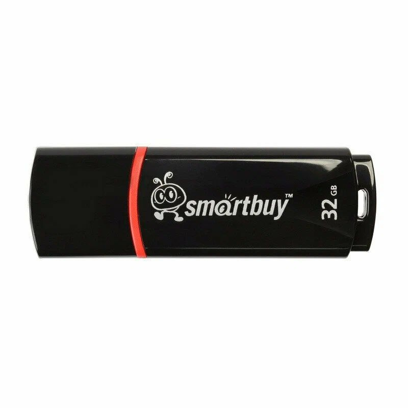 USB-флеш-накопитель Flash Card USB 2.0 32GB Smartbuy Glossy 32 ГБ, черный #1