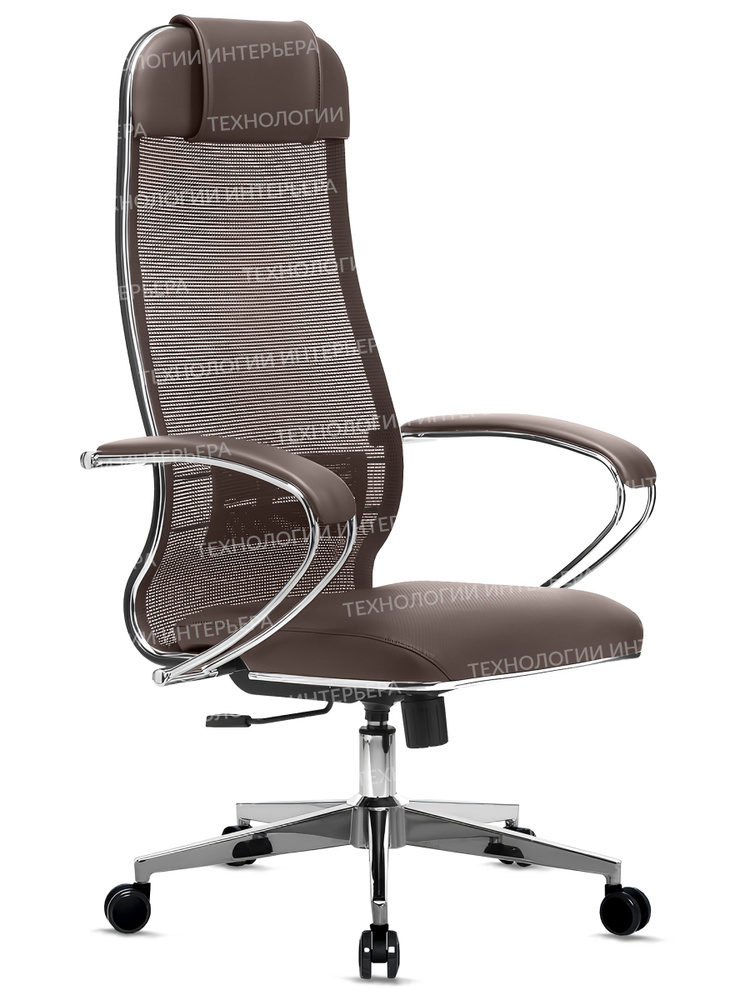 Кресло руководителя МЕТТА-5.1(MPES)/подл.116/осн.004 (Светло-коричневый) / Компьютерное кресло для директора, #1