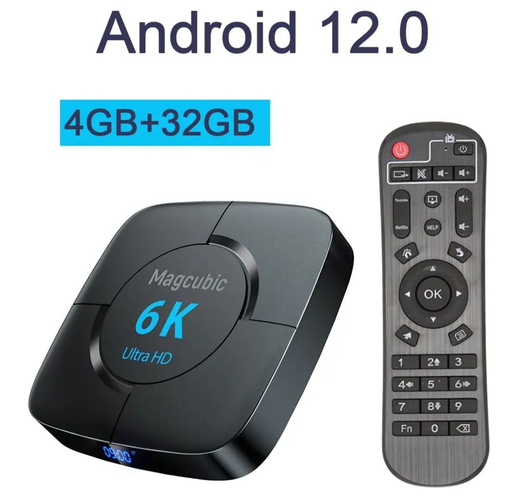 Transpeed Медиаплеер 6K Android, 4 ГБ/32 ГБ, Wi-Fi, Bluetooth, черный #1
