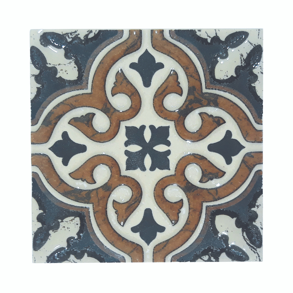 Вставка Роскошная мозаика Серия вставки керамические 60x60 Вк 17 рельефный 6x6см цвет коричневый  #1