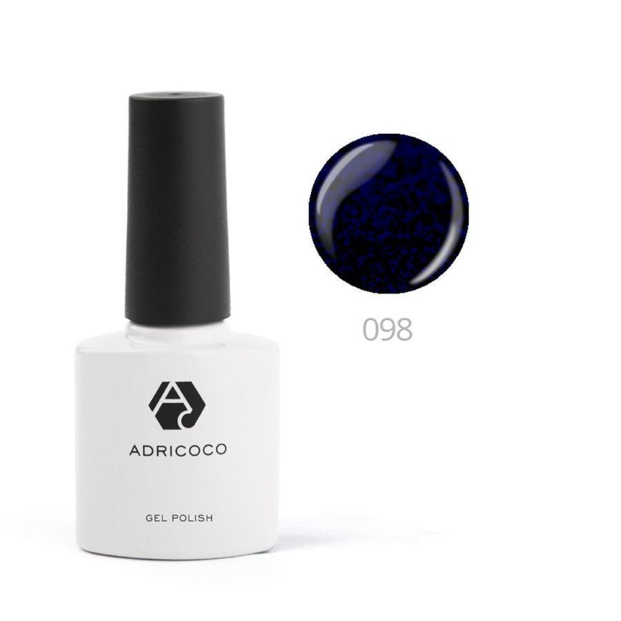 ADRICOCO, Цветной гель-лак для ногтей, №098, мерцающий черный василек, 8 мл, 2 штуки в упаковке  #1