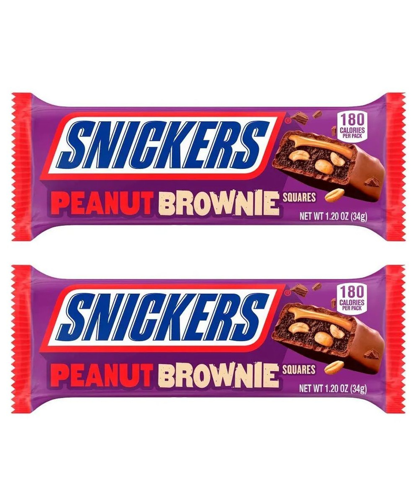 Батончик Snickers Peanut Brownie, 34 гр х 2 шт #1