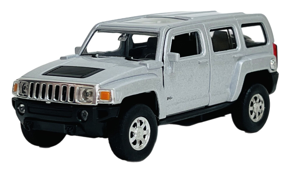 Машина металл Hummer H3 12 см без коробки серебристый #1