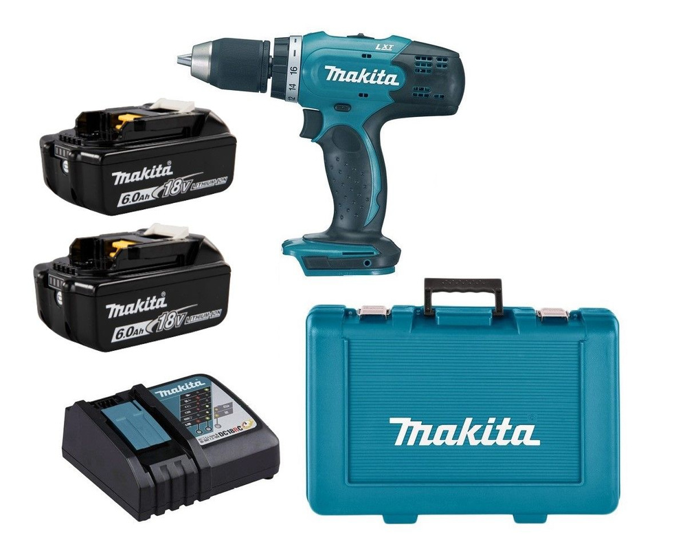 Аккумуляторная дрель-шуруповерт Makita DDF453RGE (18V, 2 x 6.0Ah, з/у, Li-Ion)  #1