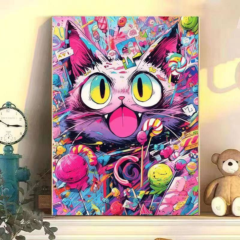 Картина по номерам с котиками; аниме коты (40*50 см) #1
