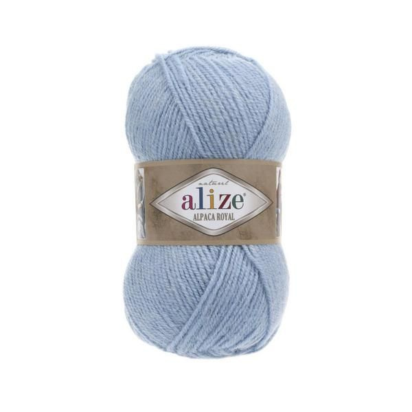 Пряжа Alize Alpaca Royal 100г, 250м (55% акрил, 30% альпака, 15 % шерсть), цв. 356 голубой  #1