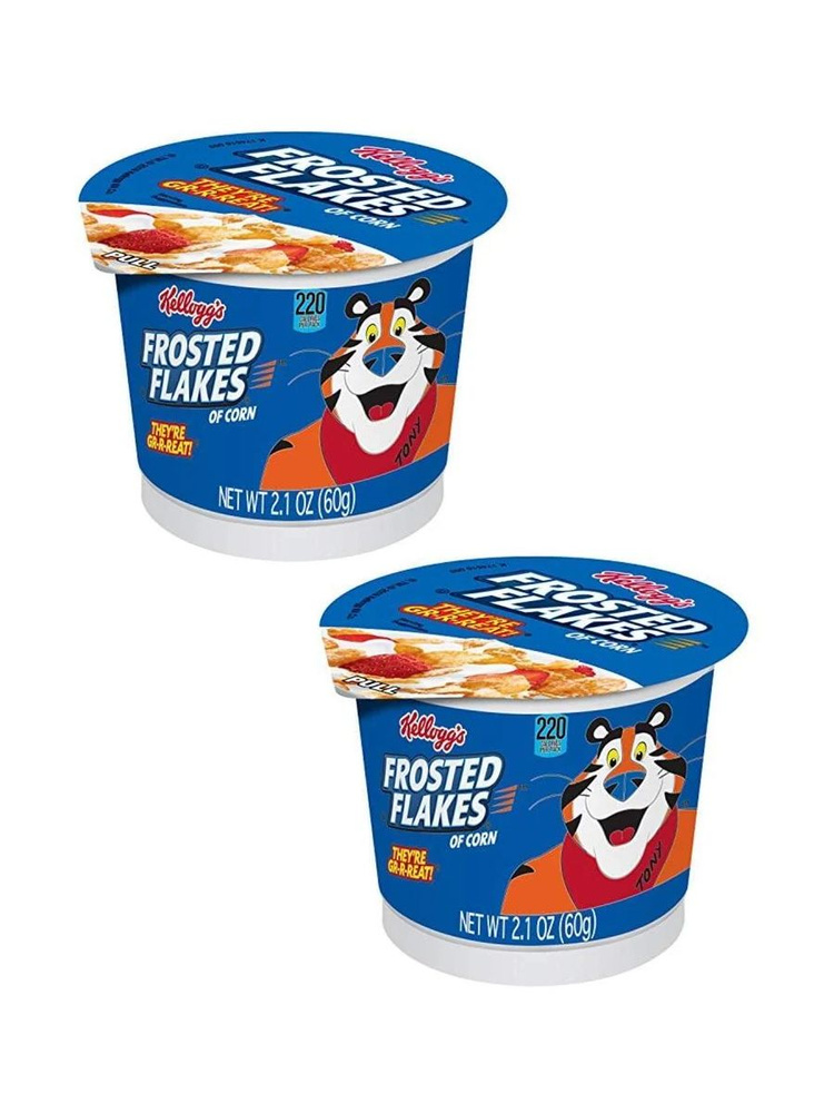 Готовый завтрак Kellogg's Frosted Flakes стакан, 60 гр х 2 шт #1