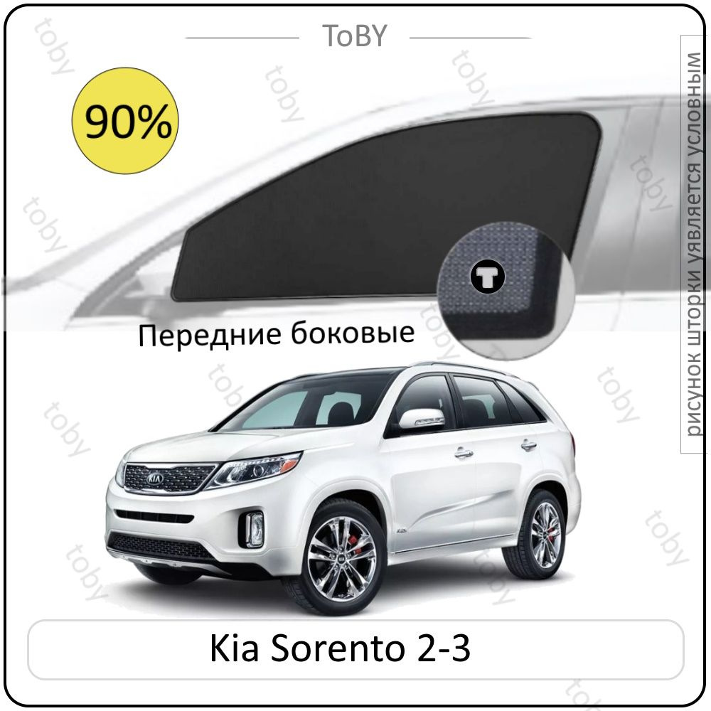 Шторки на автомобиль солнцезащитные KIA Sorento 3 Кроссовер 5дв. (2014 - 2020) Prime на передние двери #1