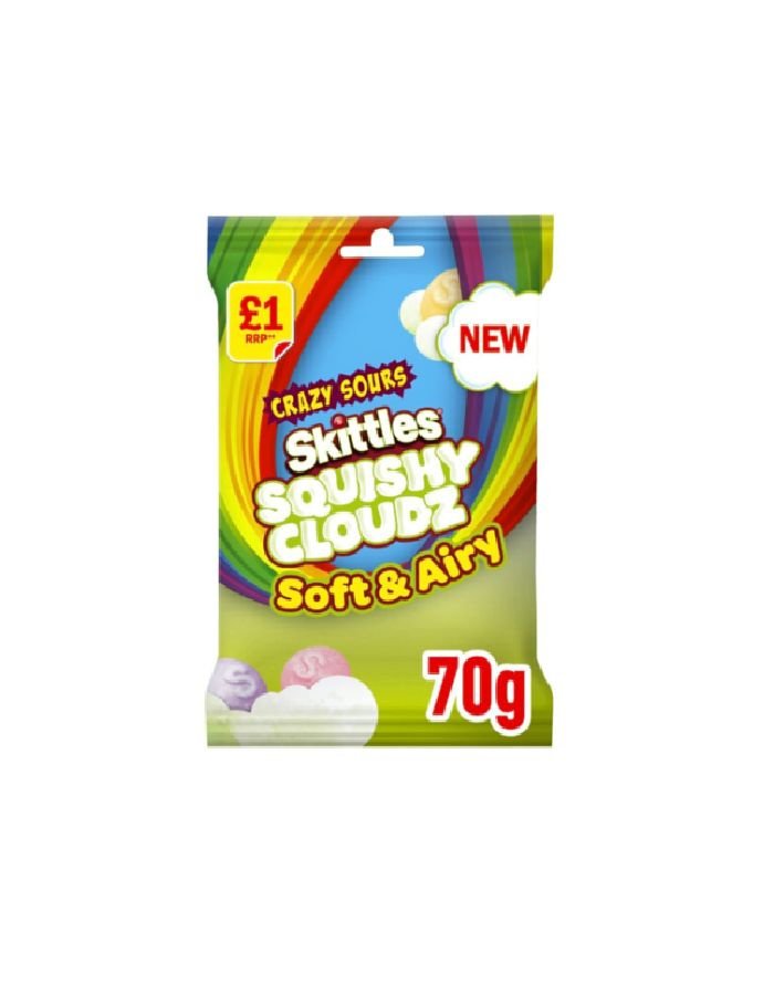 Драже Skittles Squishy Cloudz crazy sours супер кислые, 70 г #1