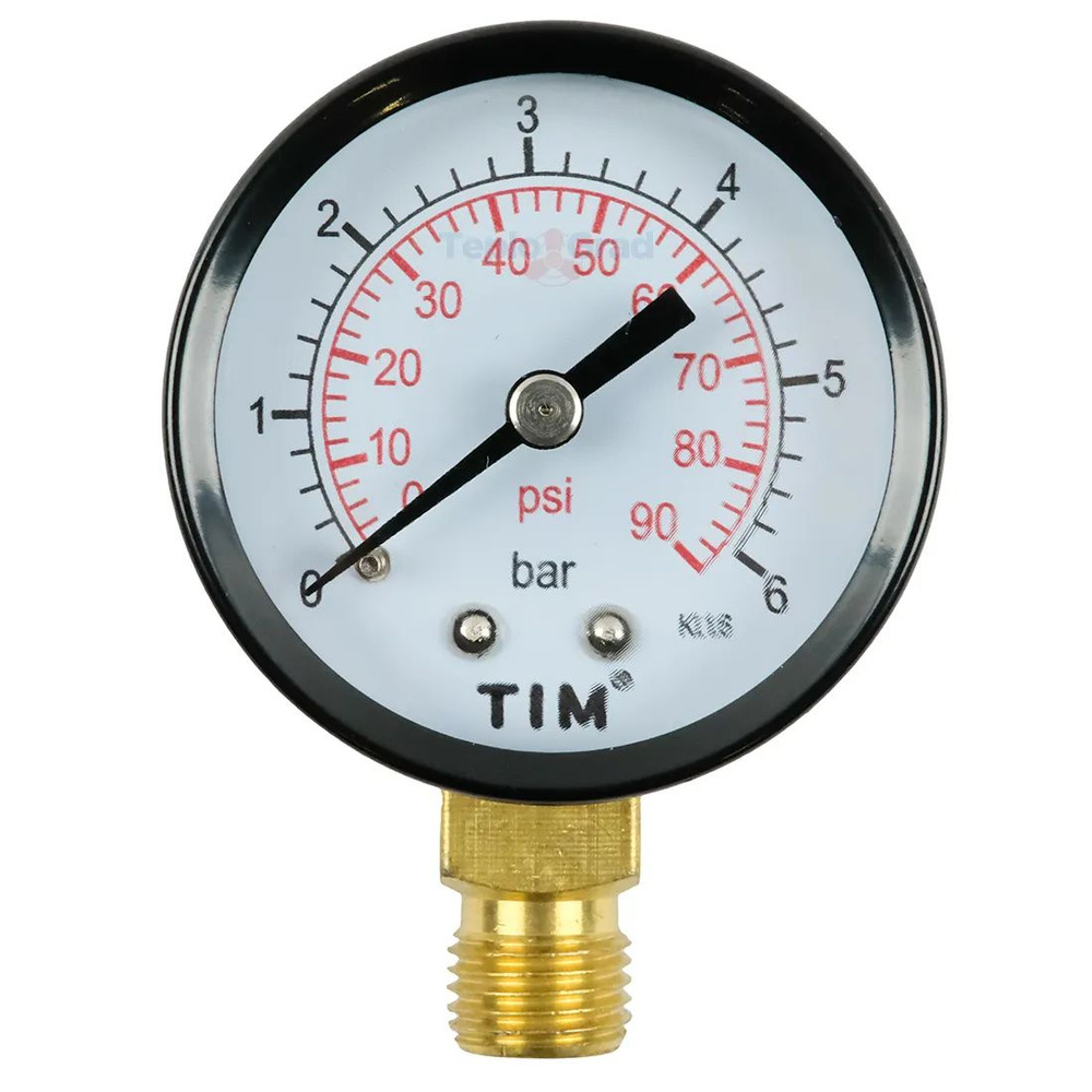Манометр радиальный TIM, корпус 50 мм, диапазон 0-6 бар, подключение 1/4 Y-50-6  #1
