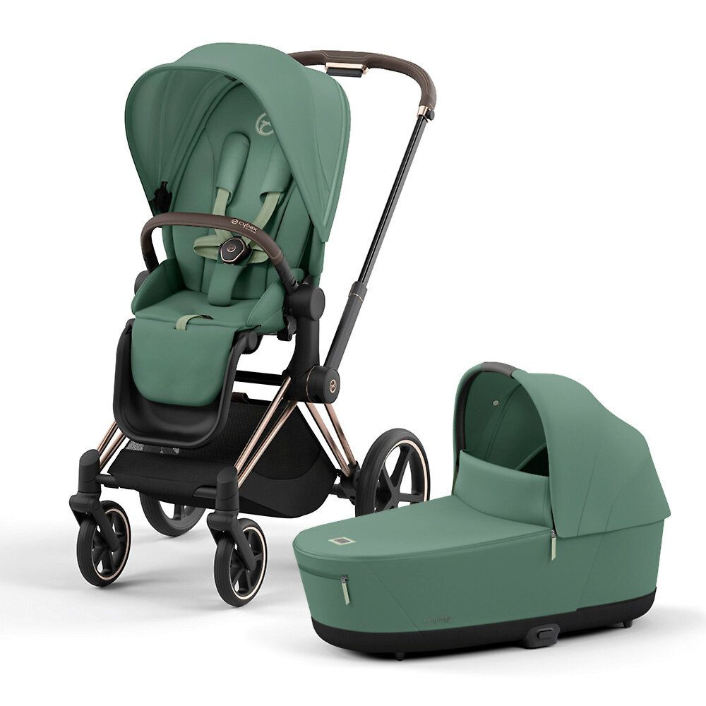 Детская коляска 2 в 1 Cybex Priam 4 Leaf Green, шасси Rose Gold #1