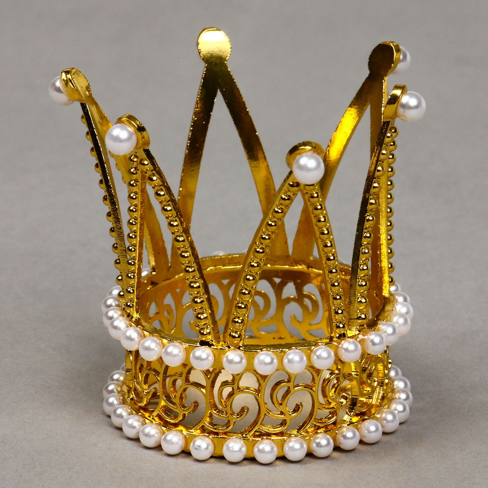 Украшение для торта "Корона принцессы", цвет золото #1