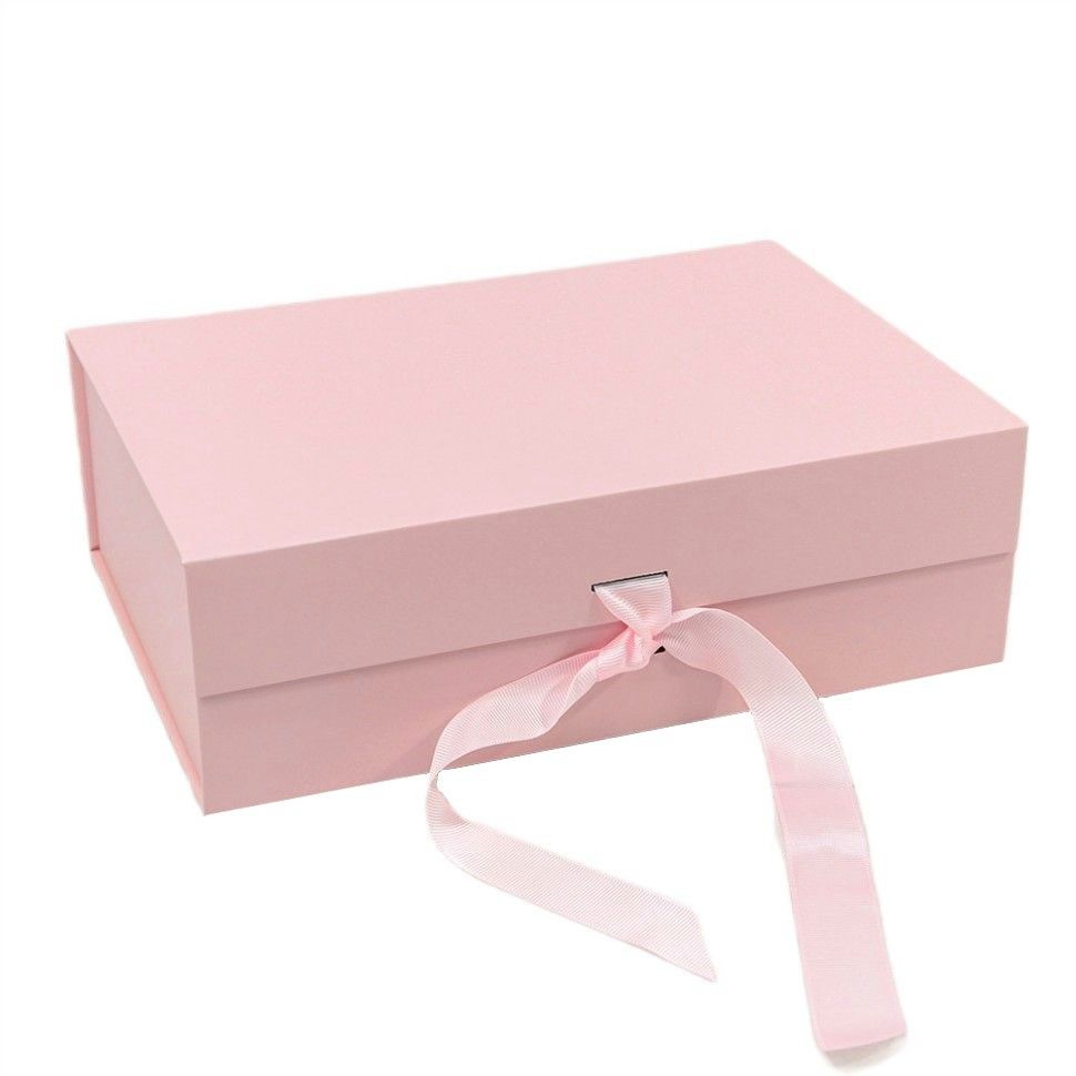 Коробка подарочная большая на магнитах 28х20х9 см, розовая  #1