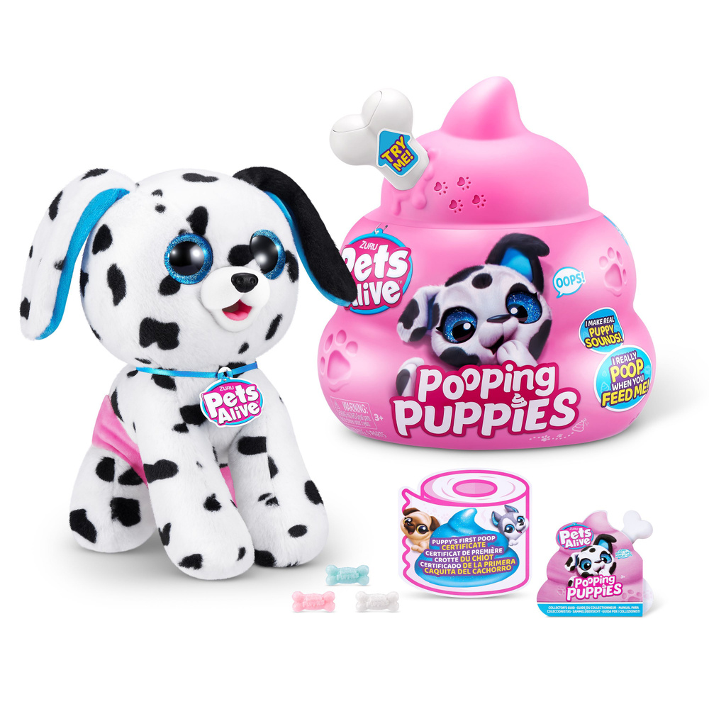 Игровой набор Щенок Zuru Pets Alive Pooping Puppies с аксессуарами, со звуком, мягкая игрушка-сюрприз, #1