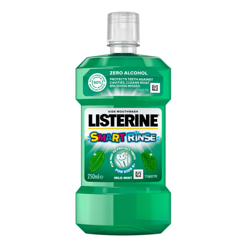 Listerine детский, без спирта, Smart Rinse, мятный, 250 мл. Ополаскиватель для полости рта  #1