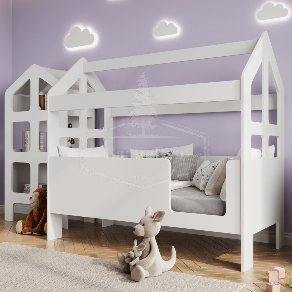 Кровать детская домик, односпальная мебель для спальни / Детская мебель / подростковая /деревянная "Сладкий #1