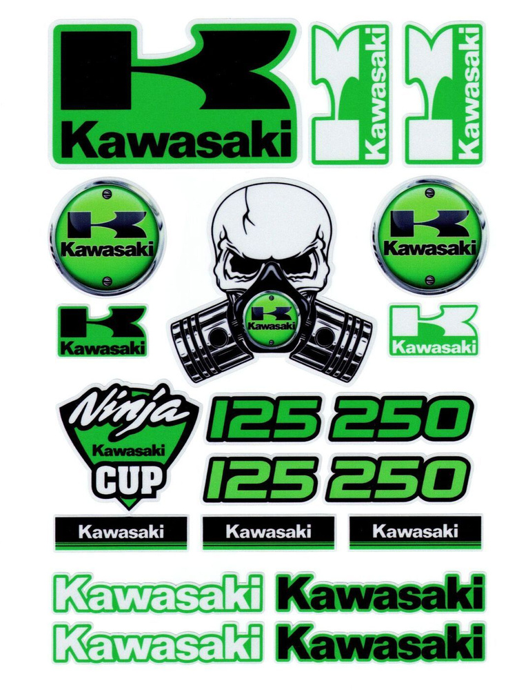 Комплект светоотражающих наклеек Kawasaki 243 #1