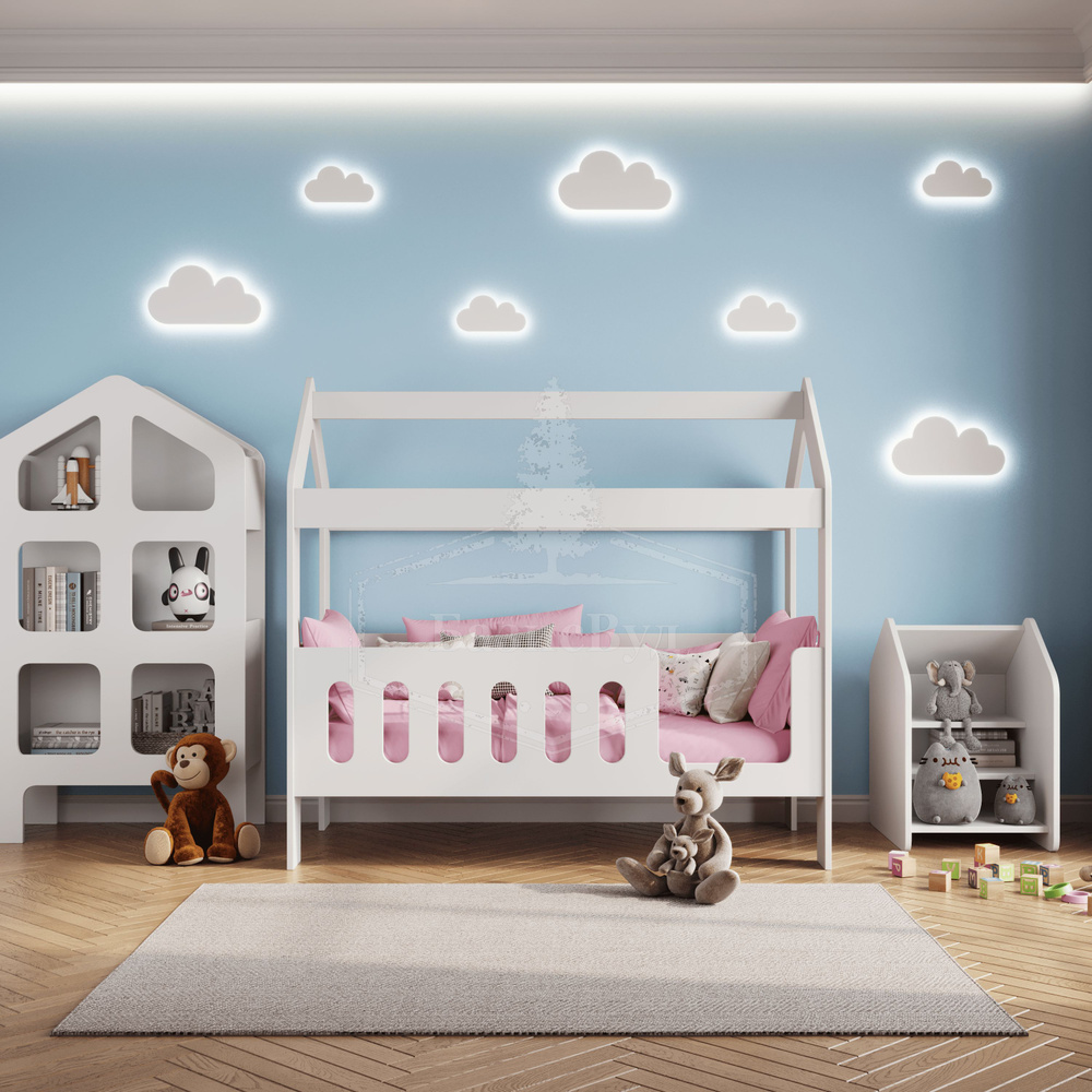 Кровать-домик, Кровать детская с бортиком под матрас 160х80, БазисВуд, "Классик" (вход справа)  #1