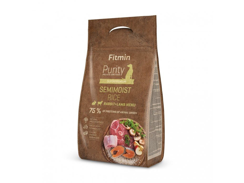 Fitmin Purity Semimoist Rice All Breeds Rabbit + Lamb Menu 800гр. Полувлажный корм для возрослых собак #1