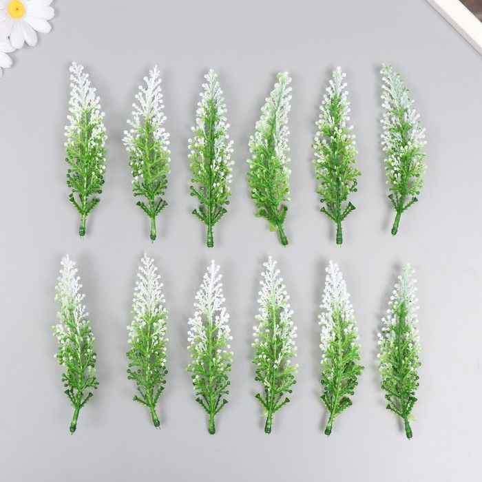 Искусственное растение для творчества "Луговой цветок" набор 12 шт белый  #1