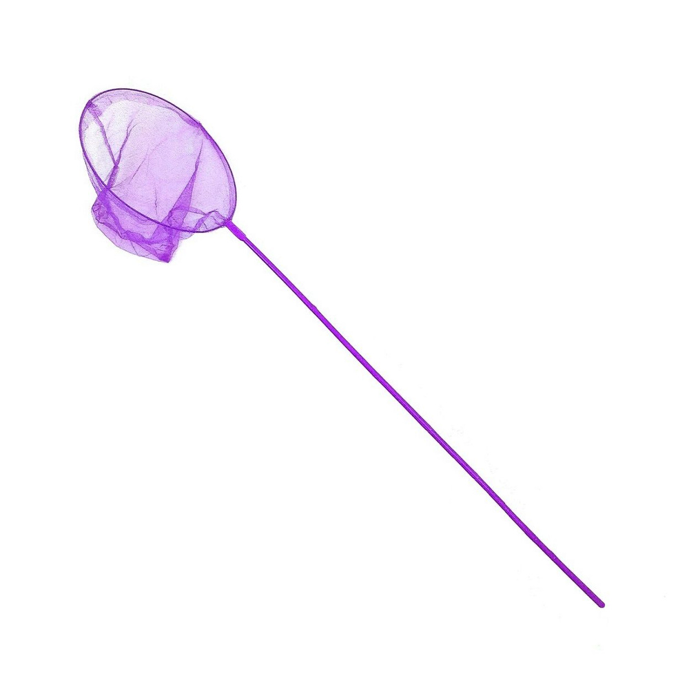 Сачок для бабочек на бамбуковой ручке фиолетовый, L-91 D-19,5 см  #1