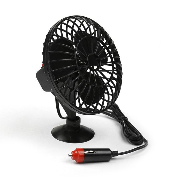 Автомобильный вентилятор TORSO Черный, 12 В, провод 1,2 м (HD-801)  #1