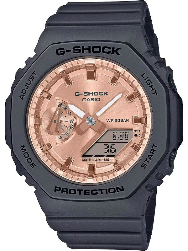 Противоударные женские наручные часы Casio G-Shock GMA-S2100MD-1A с подсветкой, будильником и секундомером #1