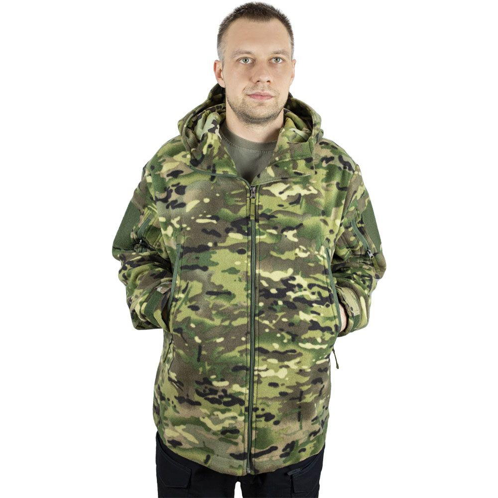 Тактическая теплая военная флисовая куртка (кофта / толстовка). Камуфляж мультикам (multicam)  #1